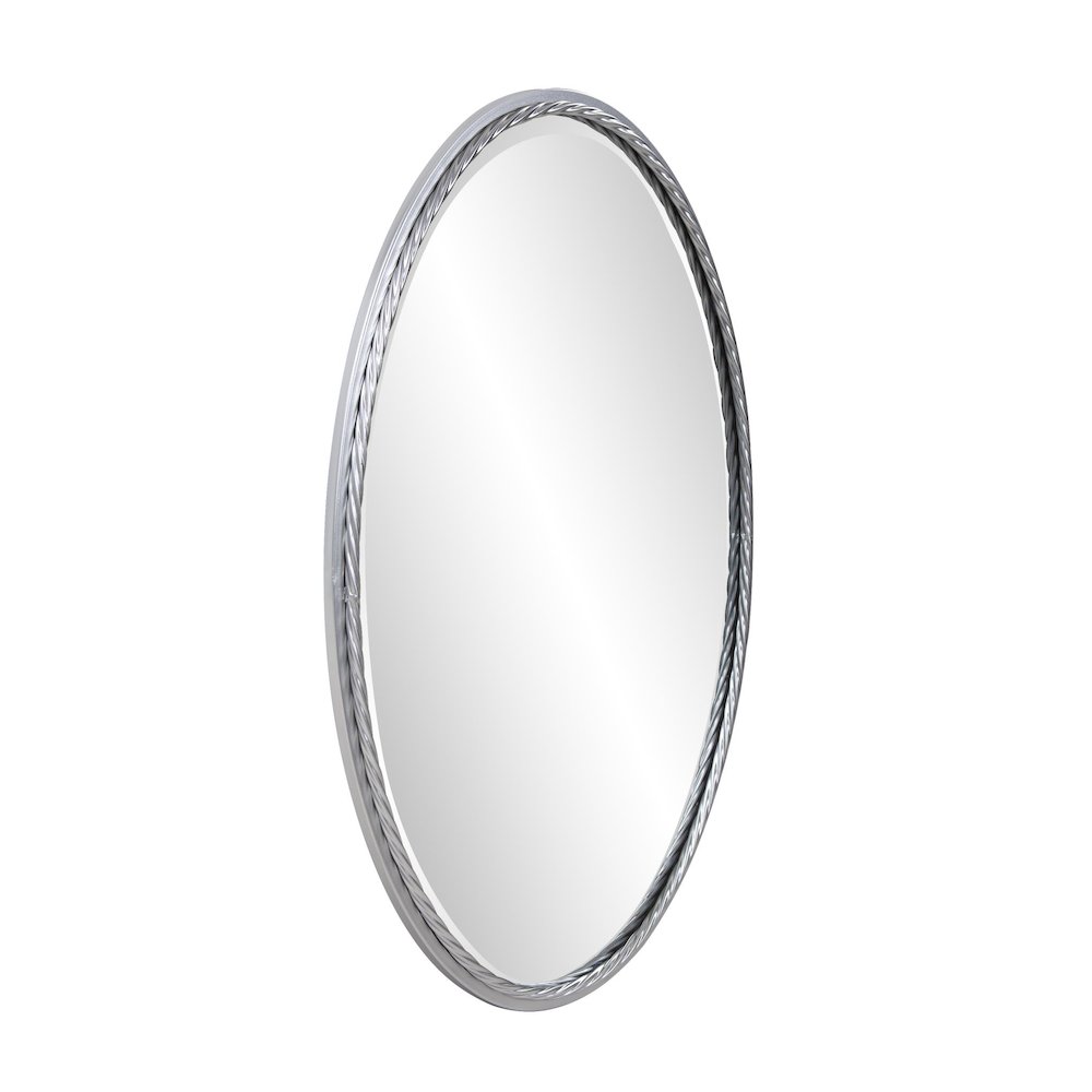 Laid Rope Silver Oval Mirror. Picture 2