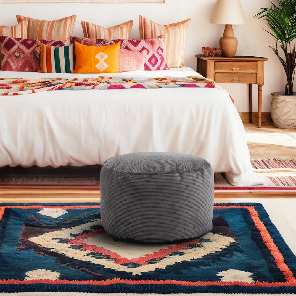 Short Pouf Pana Charcoal. Picture 9