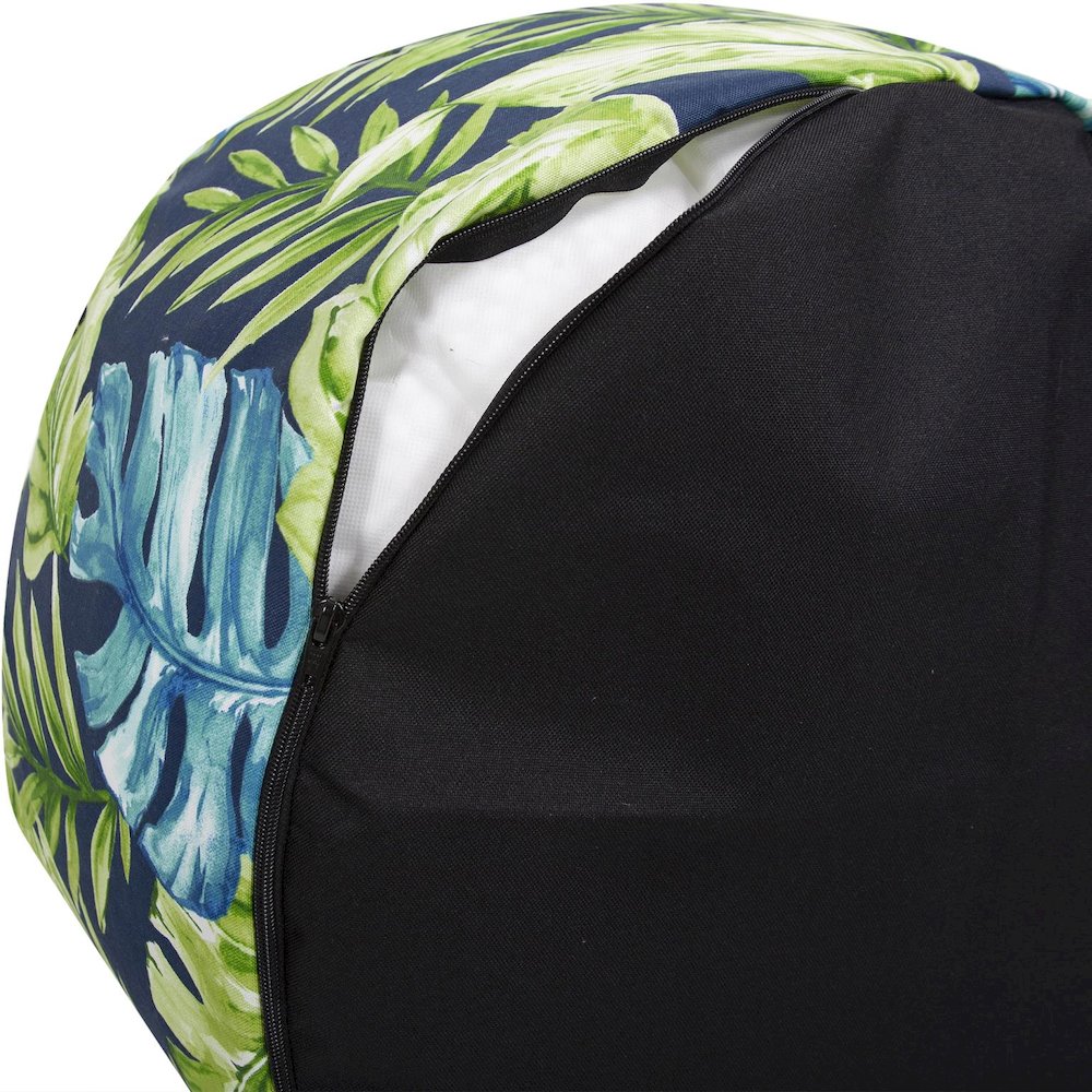Outdoor Round Tall Pouf Cardoon Indigo. Picture 4