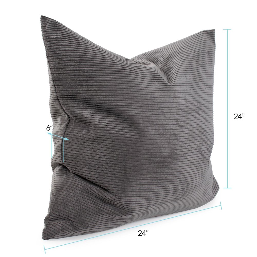 Pillow 24 x 24 Pana Charcoal - Poly Insert. Picture 8
