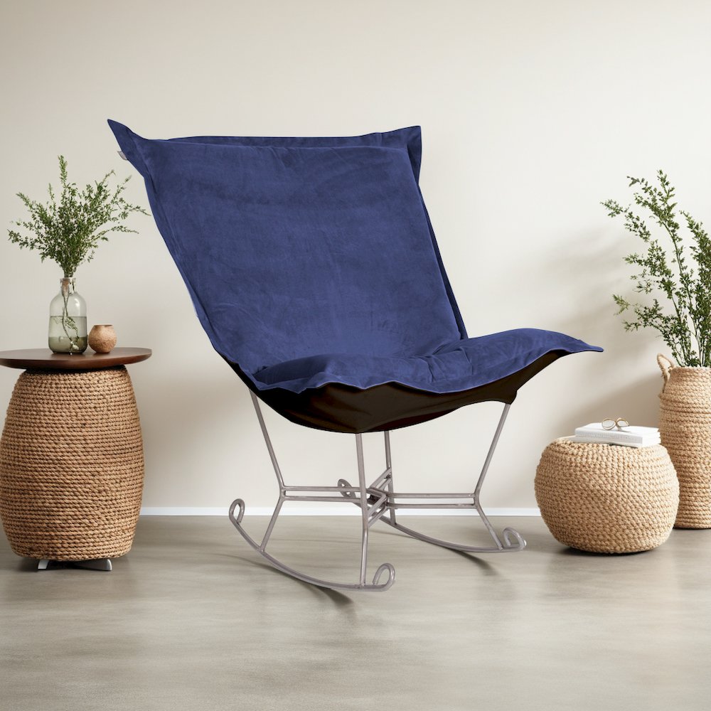 Scroll Puff Rocker Bella Royal Titanium Frame. Picture 3