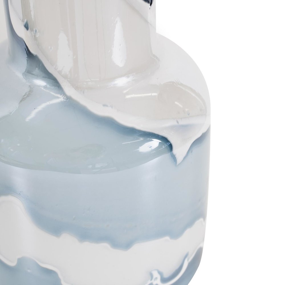 Glacier Bay Layered Cylindrical Glass Bottle- Short. Picture 2