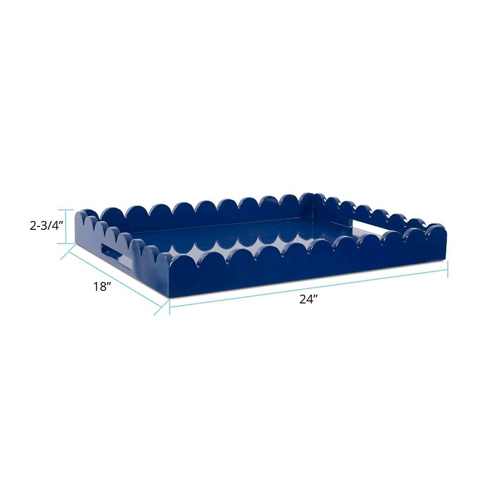 Rectangular Scalloped Riviera Tray - Blue. Picture 7