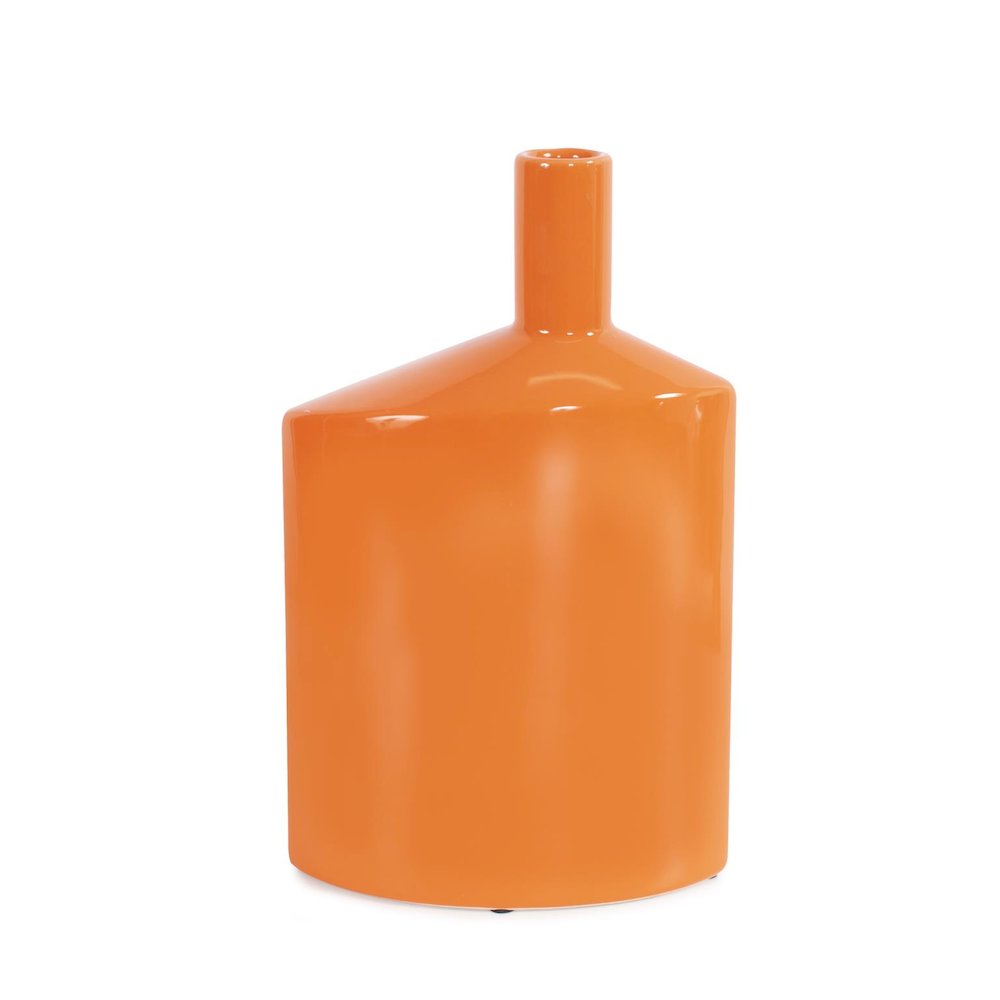 Orange Valencia Askewed Tall Bottle Vase. Picture 8