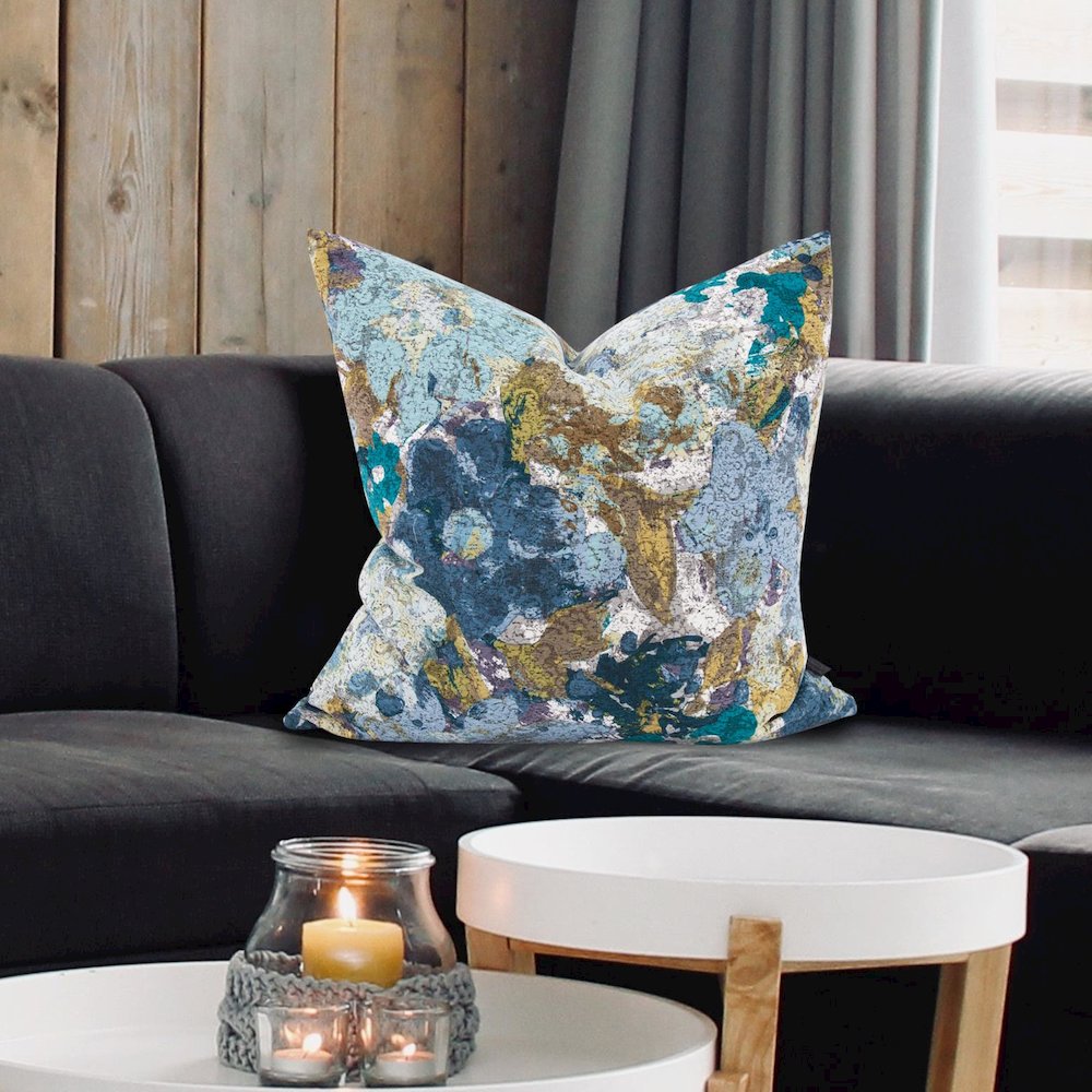 24 x 24 Stanton Turquoise Pillow  - Poly Insert. Picture 7