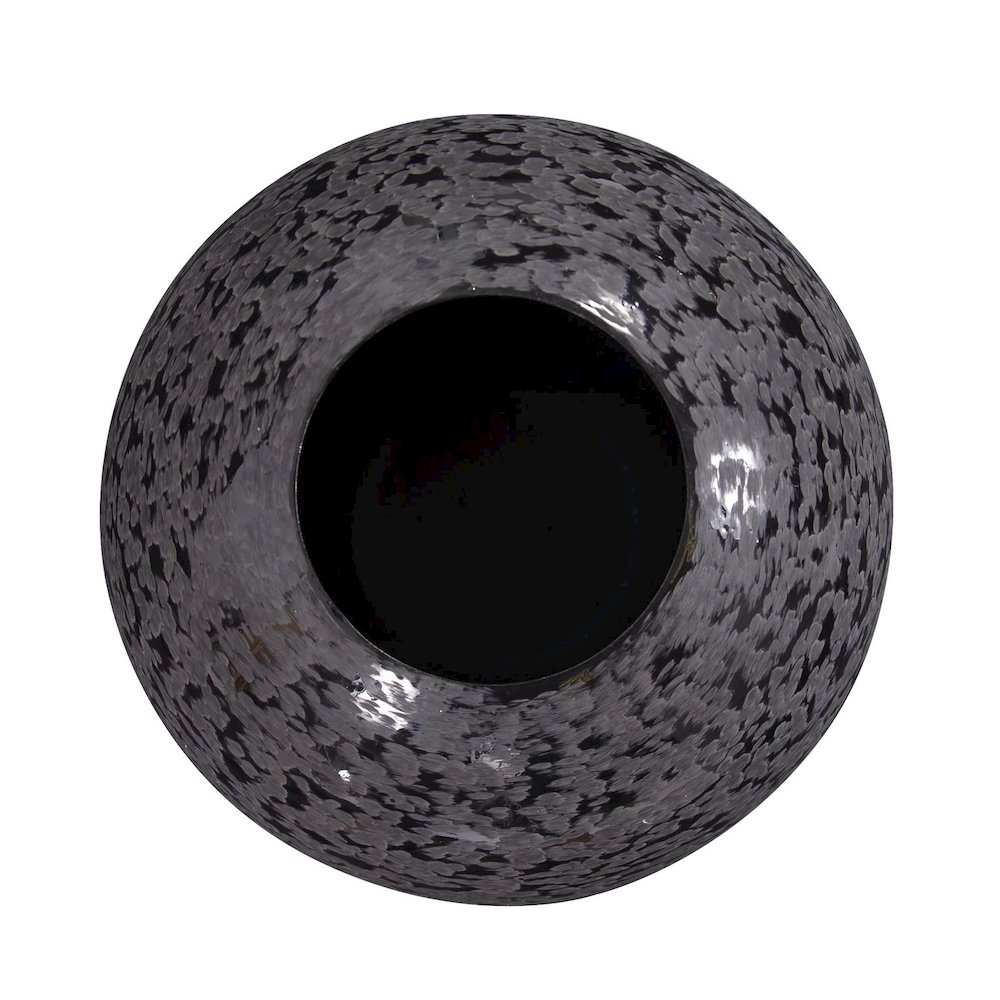 Chiseled Texture Black Iron Globe Vase- Small. Picture 3