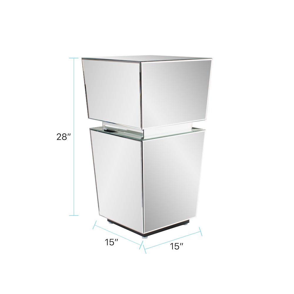 Clear Mirrored Pedestal Short. Picture 7