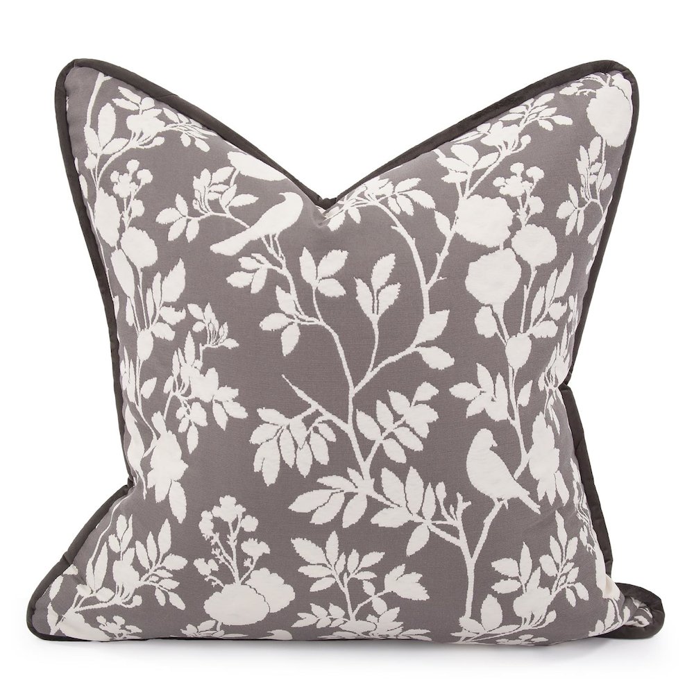 24 x 24 Pillow  Sparrow Charcoal - Down Insert. Picture 1