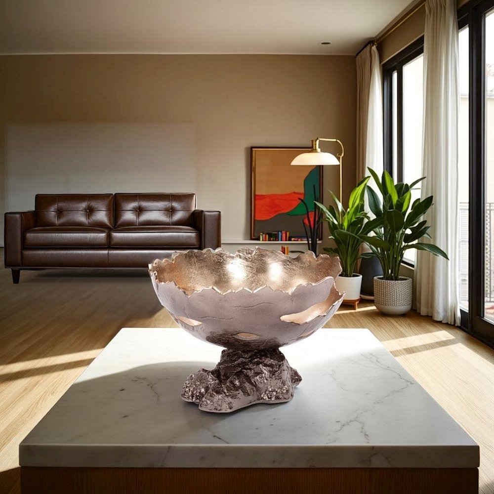 Pompei Cast Aluminum Bowl- Large. Picture 6