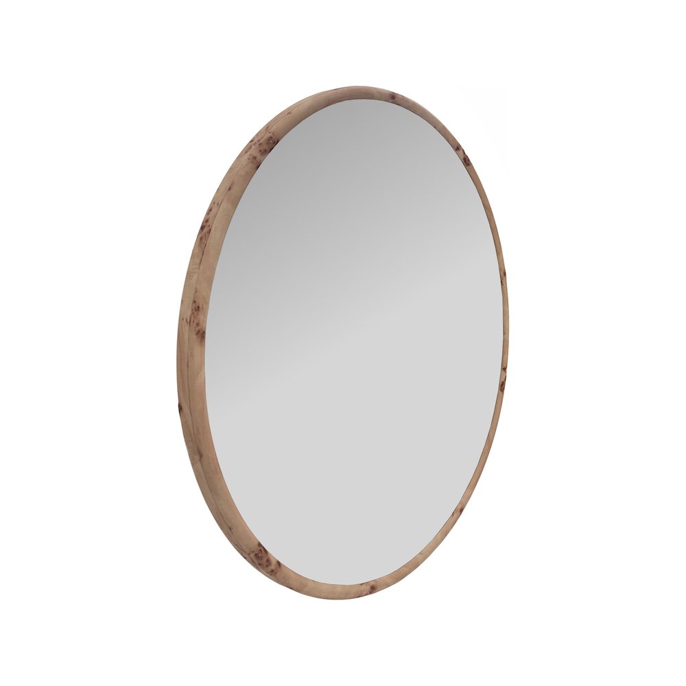 Burled Round Mirror. Picture 2