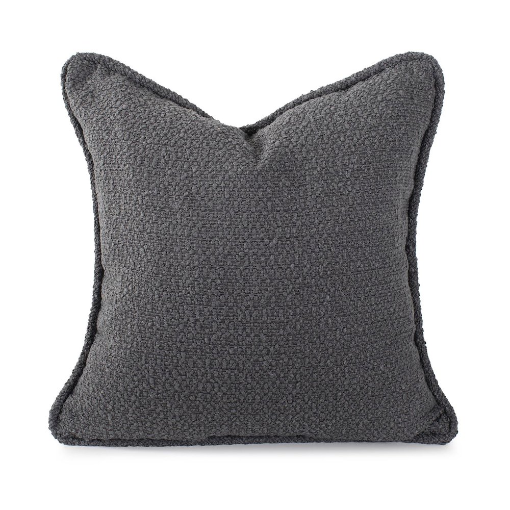 24 in. x 24 in. Pillow  Barbet Charcoal  - Down Insert. Picture 1