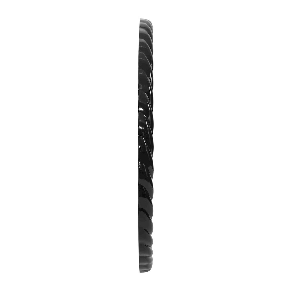 Gita Braided Round Mirror in Glossy Black. Picture 4