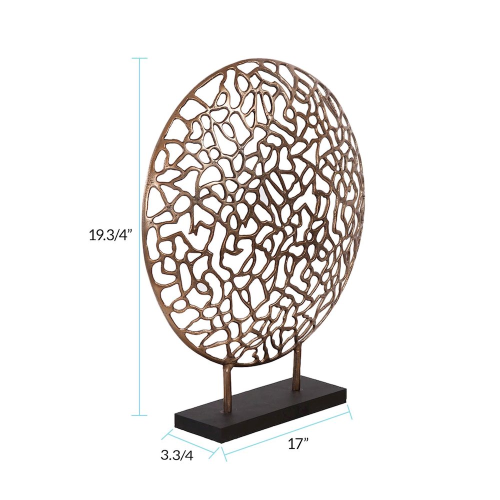 Bronze Aluminum Branch Disk Sculpture. Picture 5
