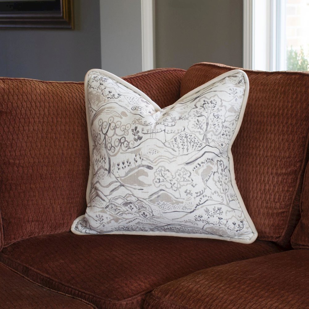 24 x 24 Pillow  Fable Sand - Down Insert. Picture 8