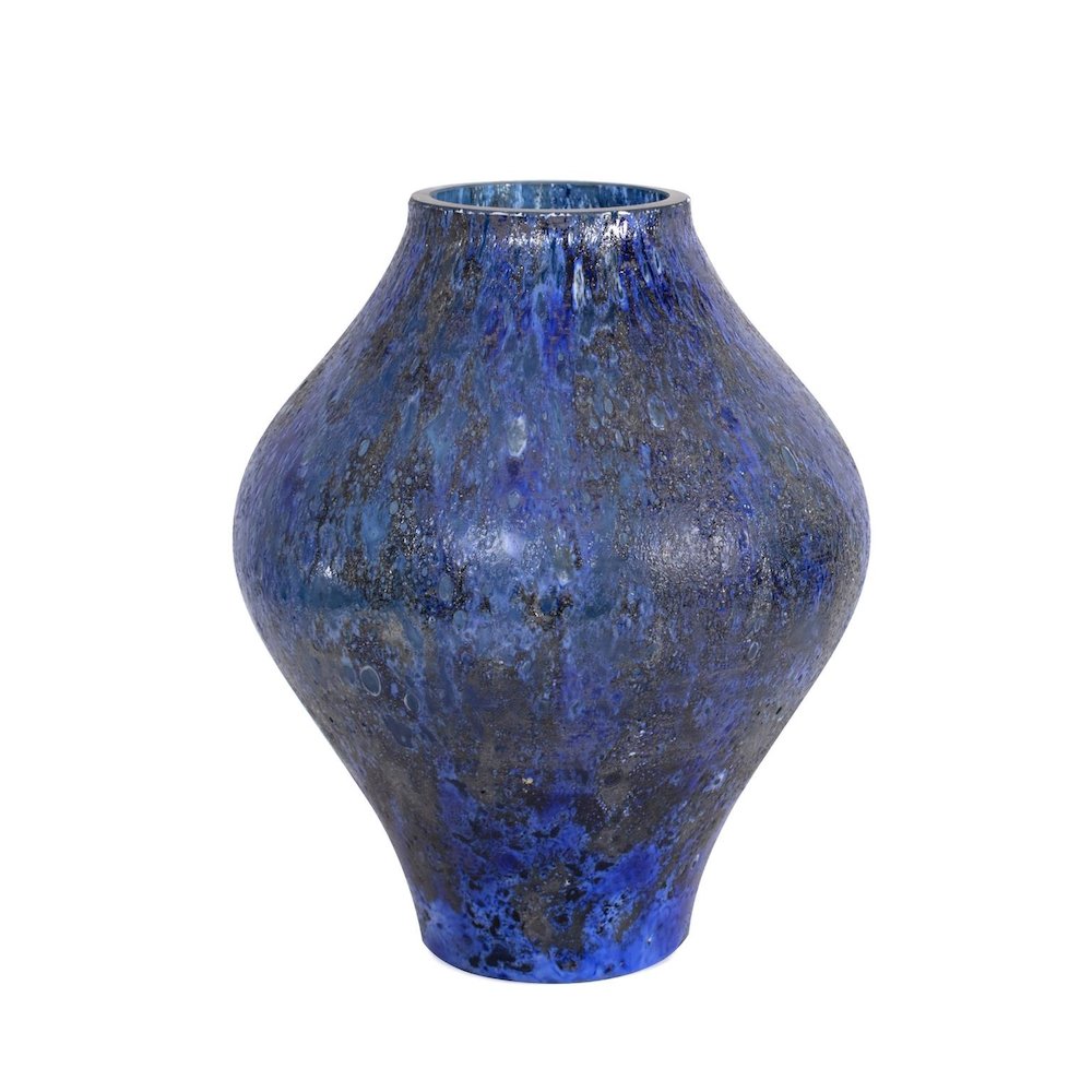 Zynsky Art Glass in Deep Azure Blue- Short. Picture 1