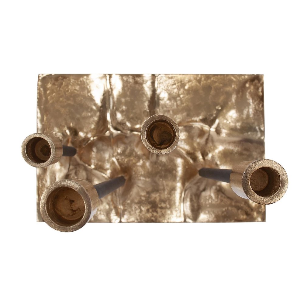 Modern Gold Aluminum Candelabra. Picture 5