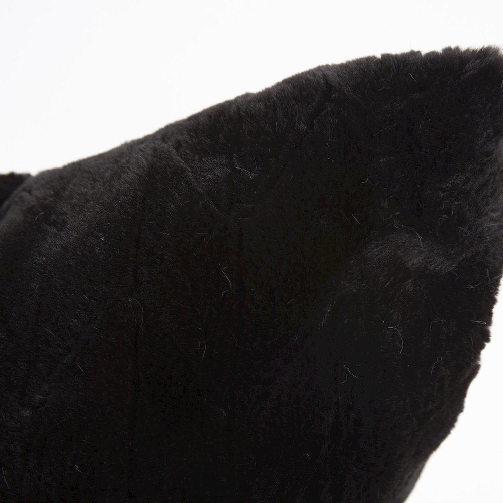 24 x 24 Angora Ebony Pillow  - Poly Insert. Picture 3