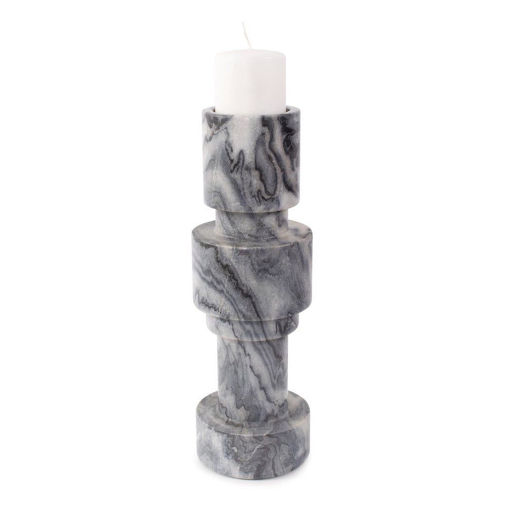 Modern Clarinda Marble Candle Holder- Tall. Picture 1
