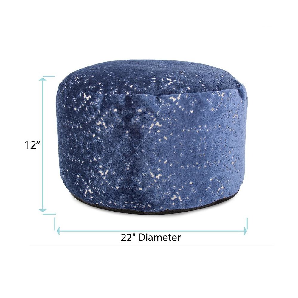 Round Foot Pouf Pisani Sapphire. Picture 5