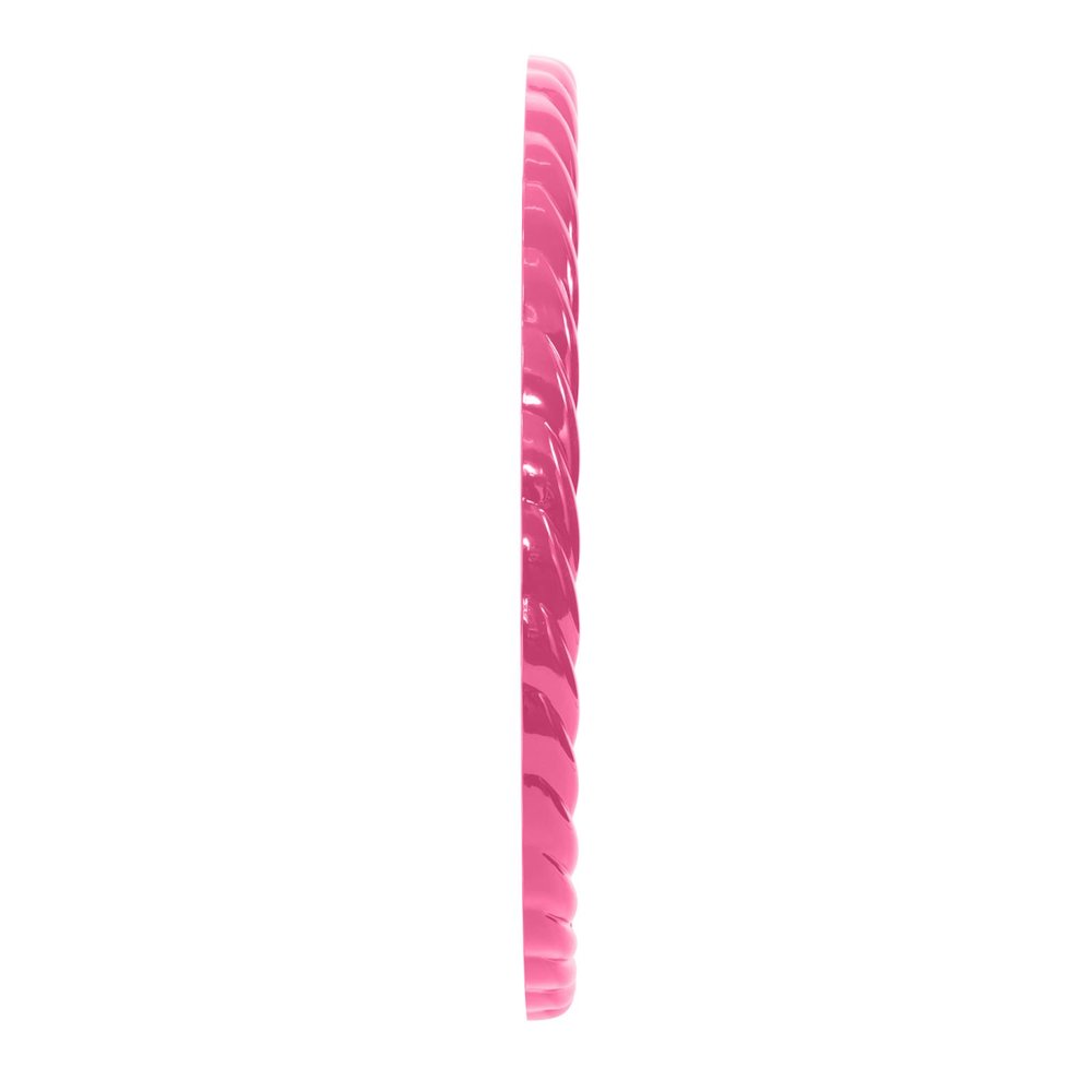 Gita Braided Round Mirror in Glossy Hot Pink. Picture 4