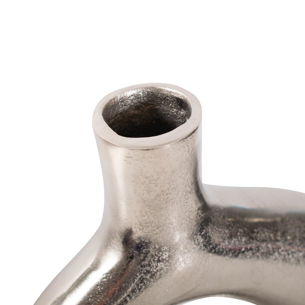 Shirin- Polished Silver Reverse Vase in Cast Aluminum- Short. Picture 7