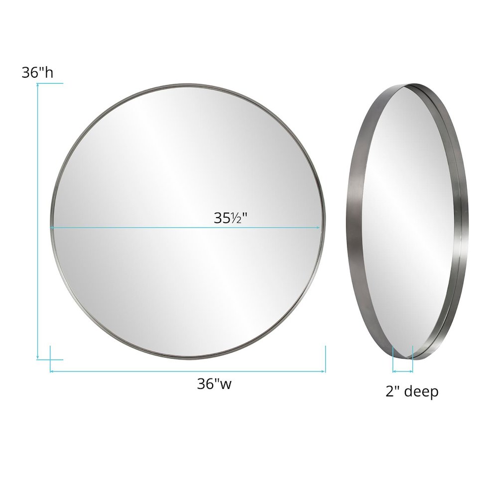 Steele Silver Round Mirror. Picture 6