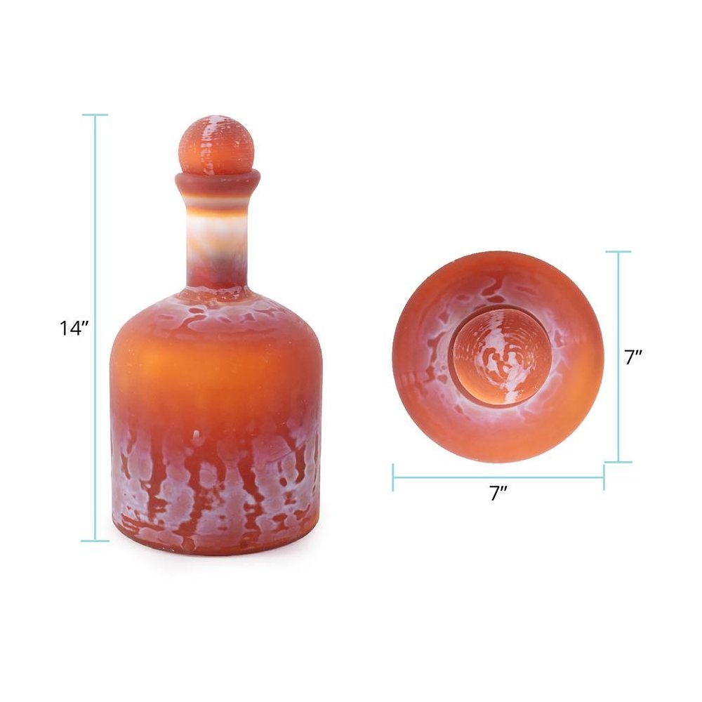 Mercer Glass Capped Bottle in Tangerine- Short. Picture 9