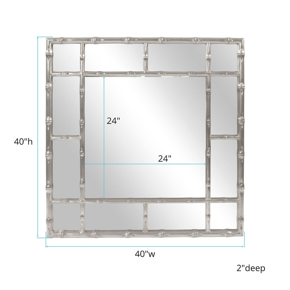 Bamboo Mirror - Glossy Nickel. Picture 4
