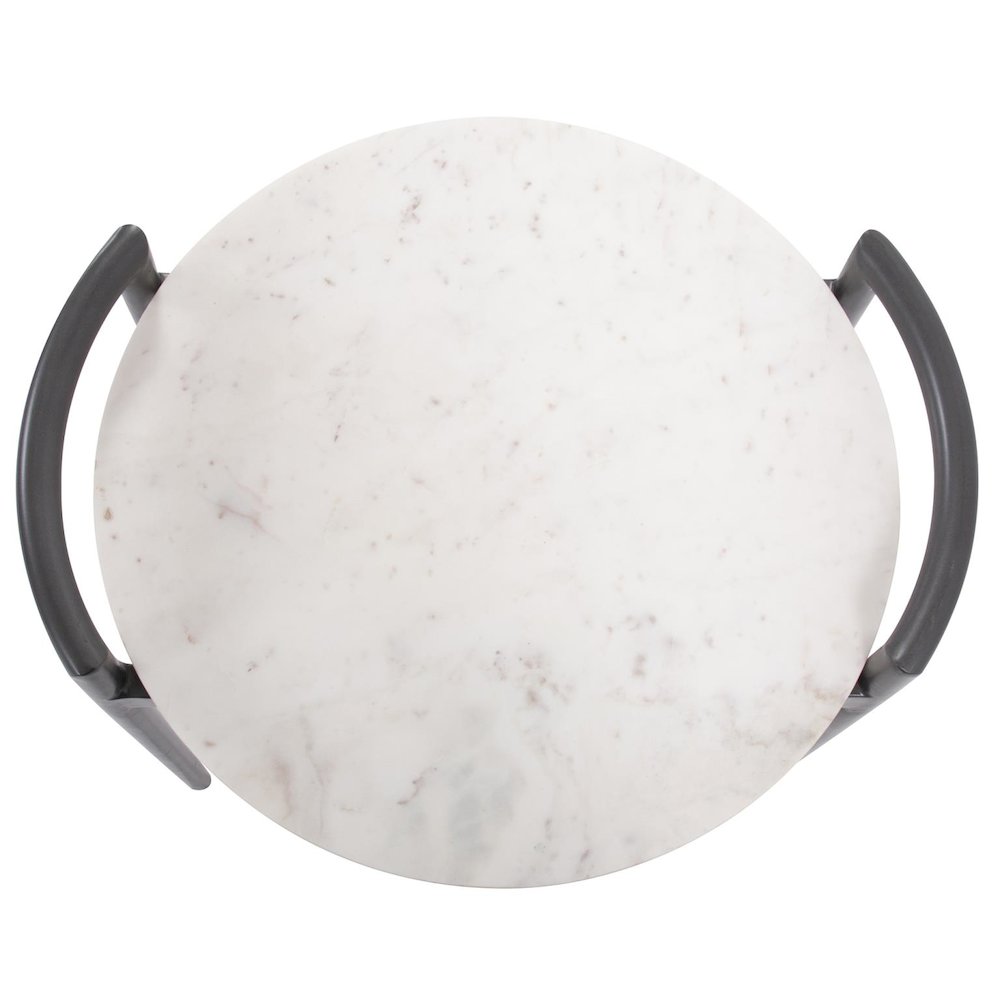 Round Side Table with White Marble Top. Picture 5