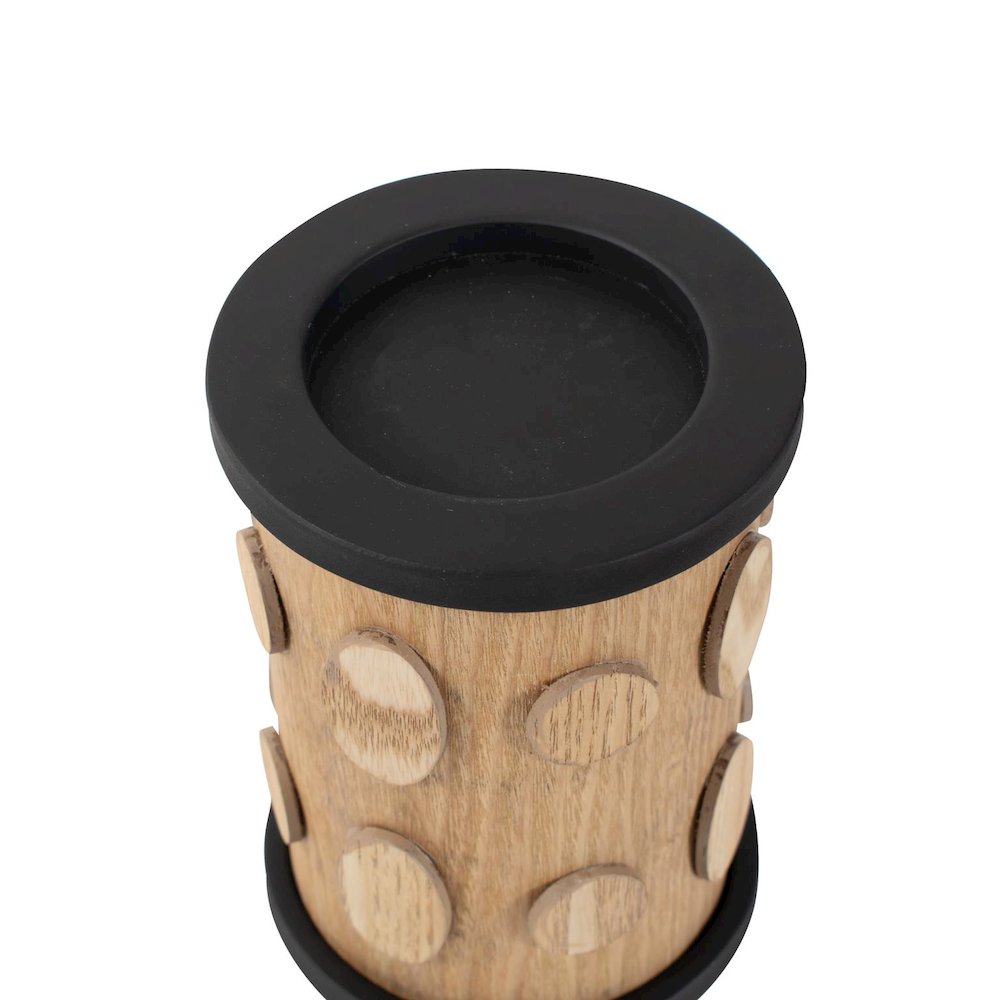Robin Baron  Winfield Wooden Candle Holder- Medium. Picture 5