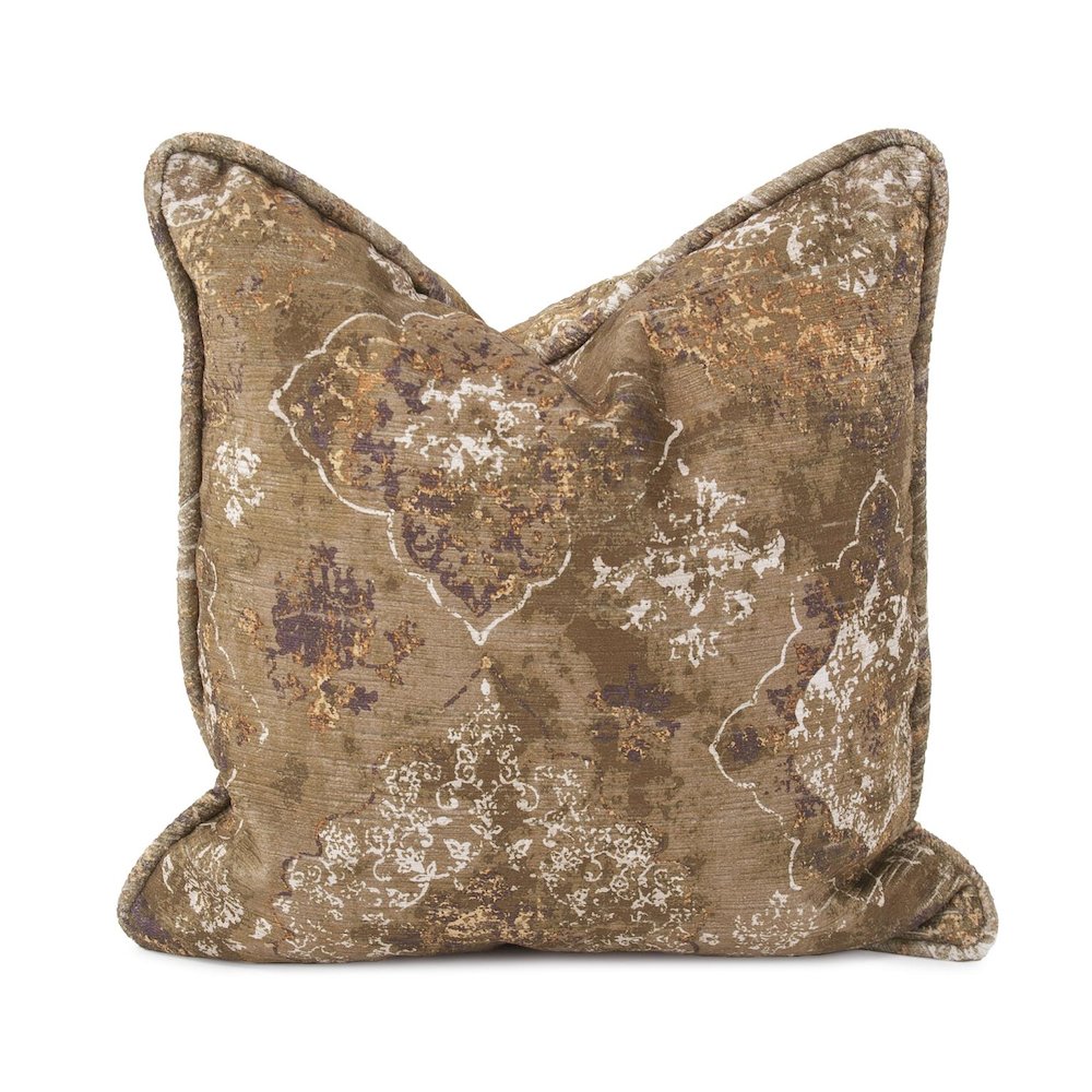 20 x 20 Pillow  Baroque Moss  - Down Insert. Picture 1