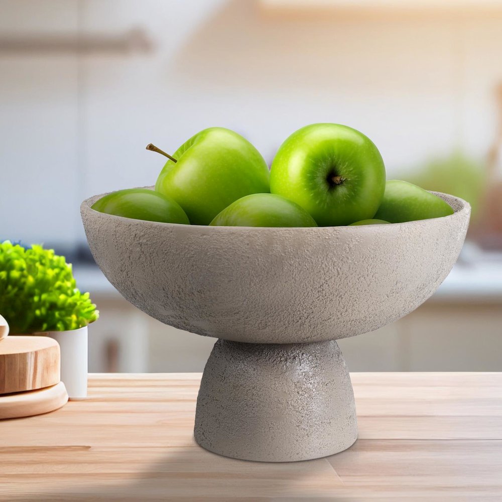 Textured Blanton Taupe Round Bowl. Picture 8
