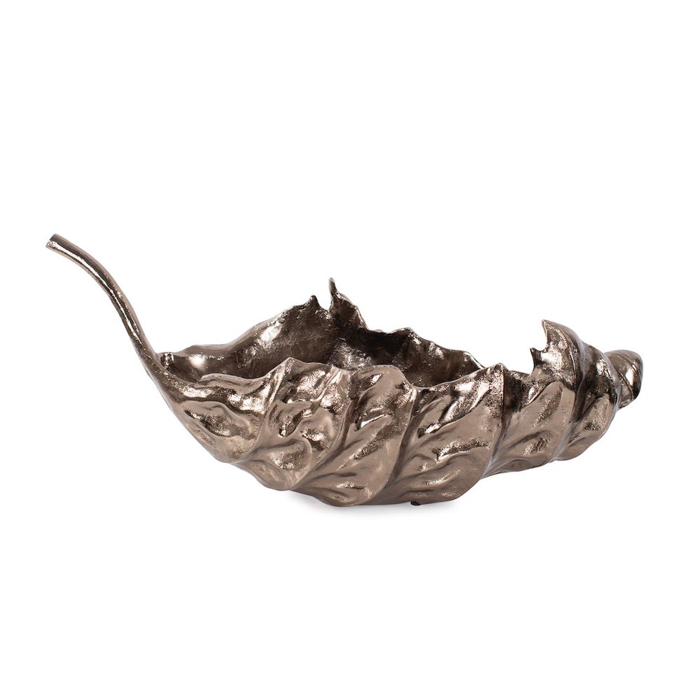 Aspen Leaf Cast Aluminum Bowl. Picture 1