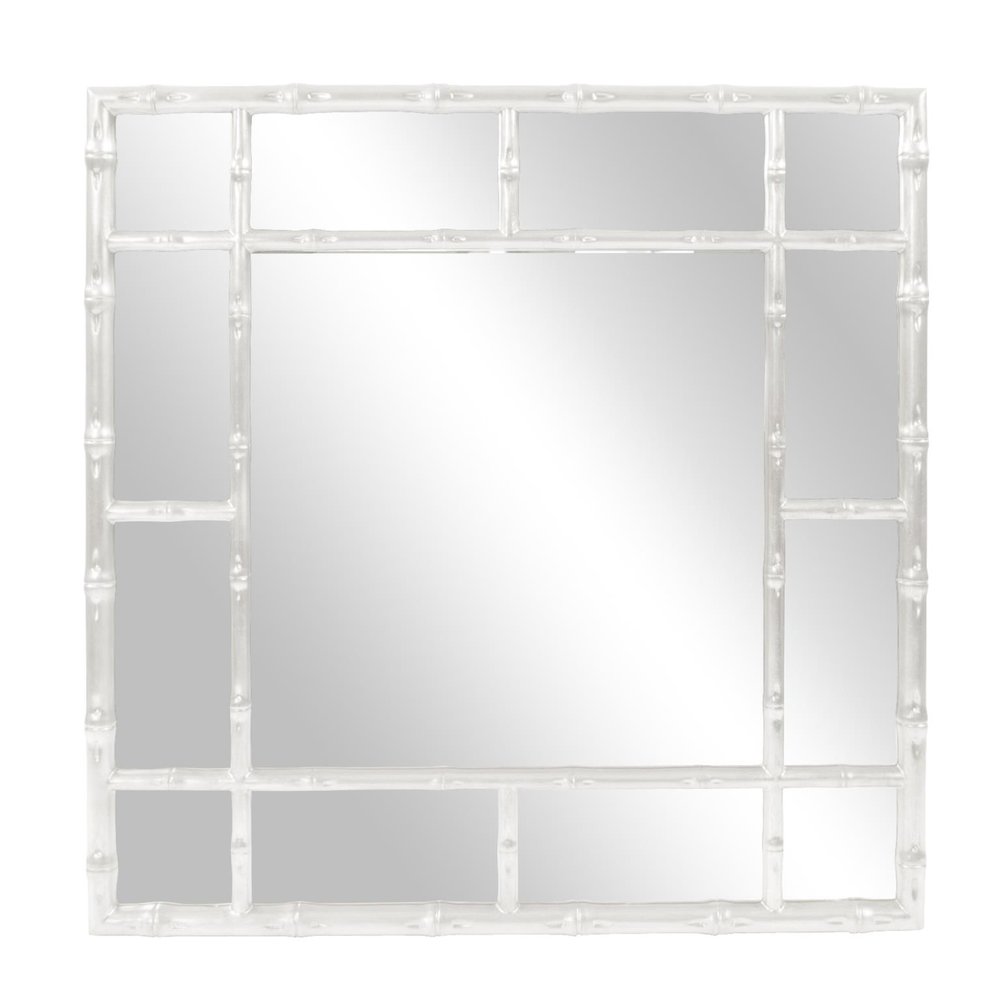 Bamboo Mirror - Glossy White. Picture 1
