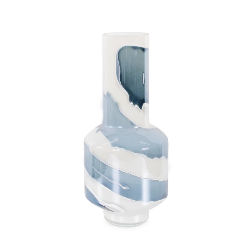 Glacier Bay Layered Cylindrical Glass Bottle- Short. Picture 5