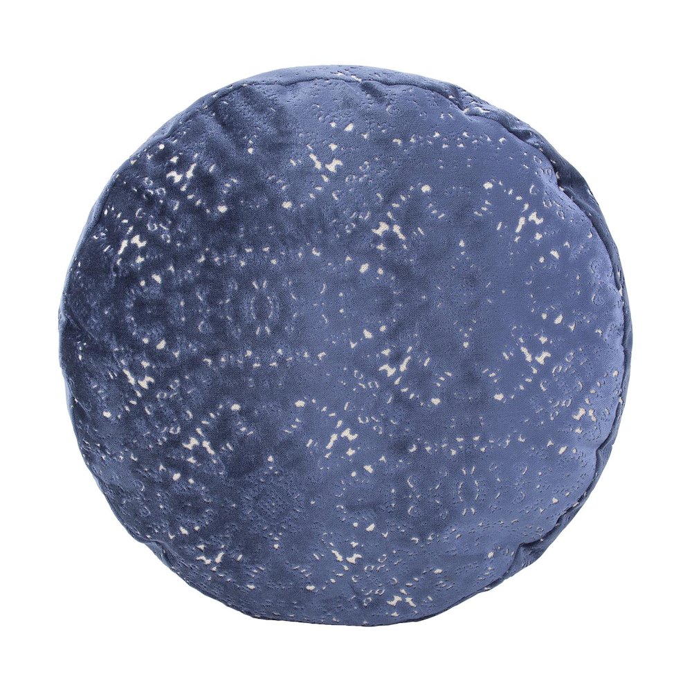 Round Foot Pouf Pisani Sapphire. Picture 2