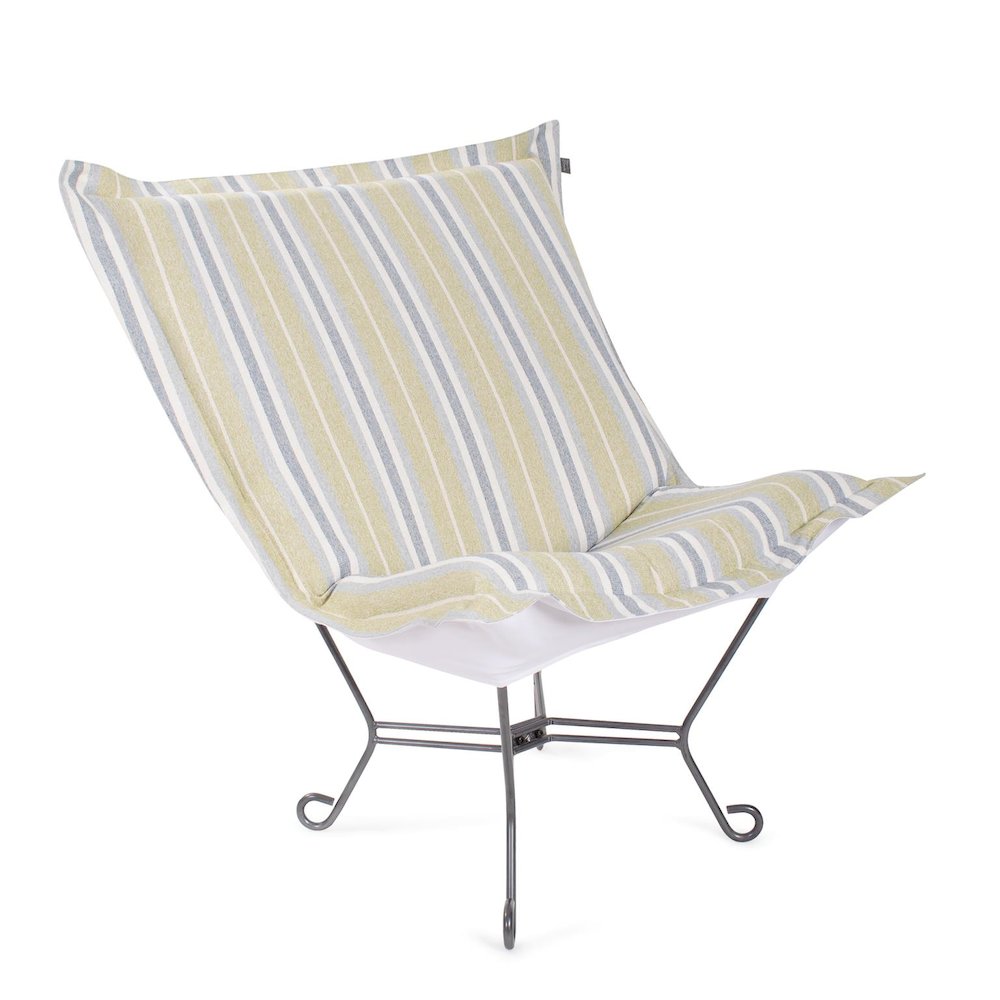 Indoor/Outdoor Puff Scroll Chair Dune Moss. Picture 1