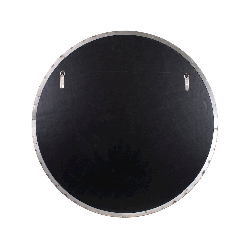 Steele Polished Silver Round Mirror. Picture 5