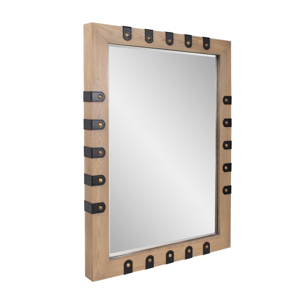 Robin Baron Leather Wrapped Mirror. Picture 6