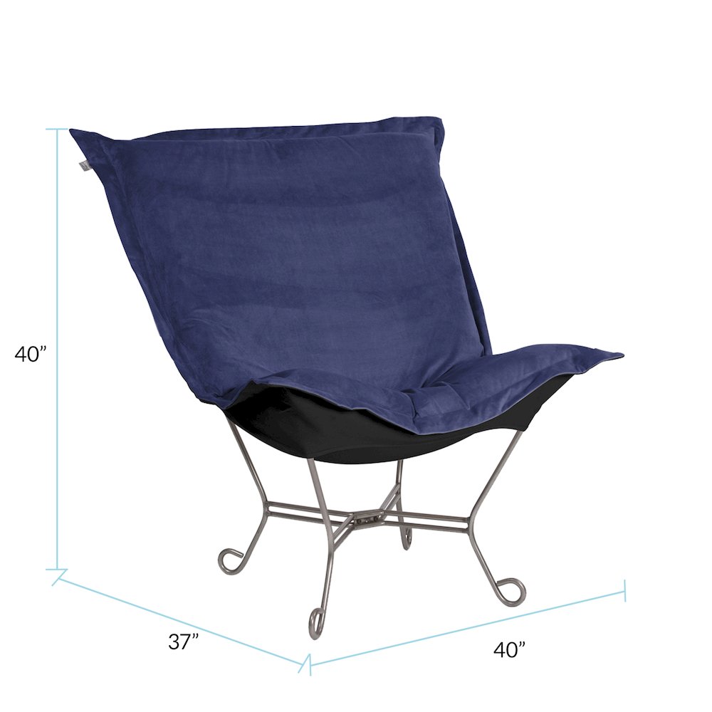 Scroll Puff Chair Bella Royal Titanium Frame. Picture 5