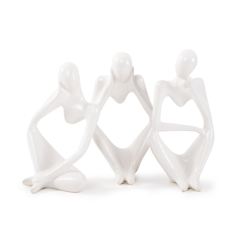 Contentment Ceramic Sculpture- Set of 3. Picture 1