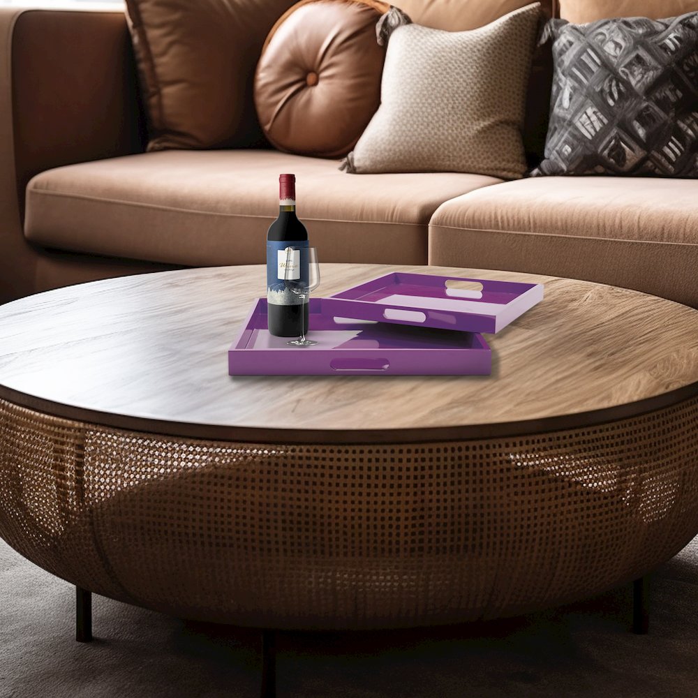 Saint Tropez Round Tray Set of 2  - Cherry. Picture 9