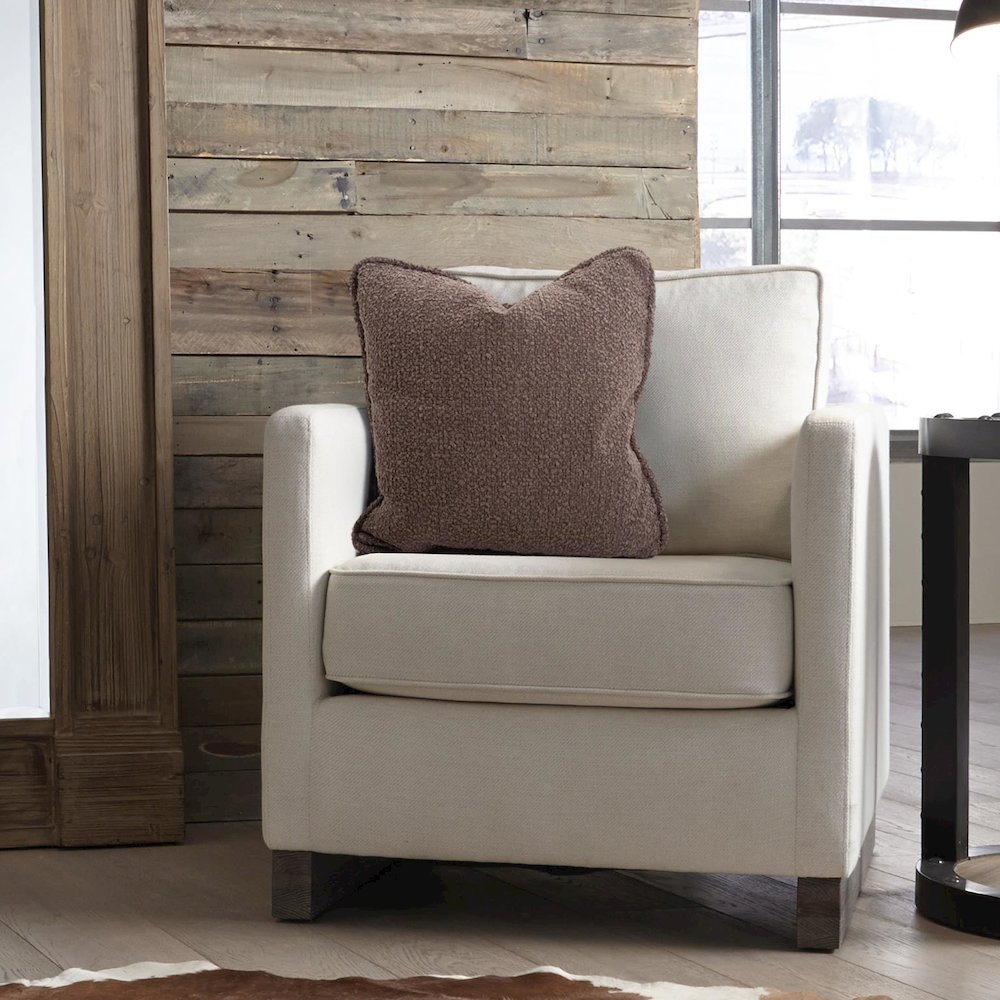 24 in. x 24 in. Pillow  Barbet Chocolate  - Down Insert. Picture 9