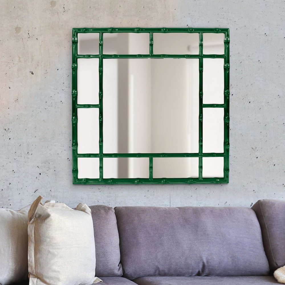 Bamboo Mirror - Glossy Hunter Green. Picture 2