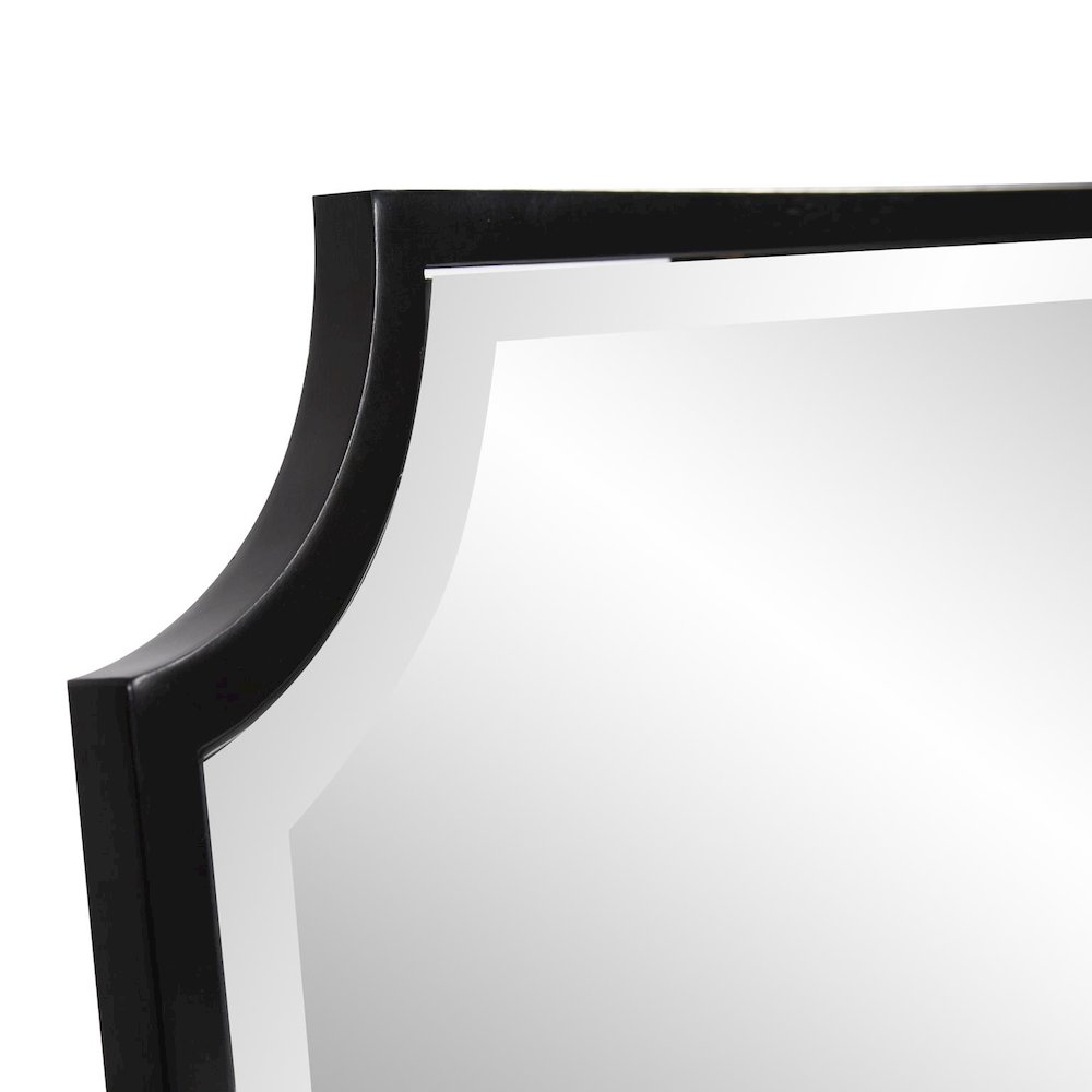 Hastings Brushed Black Shield Mirror. Picture 4
