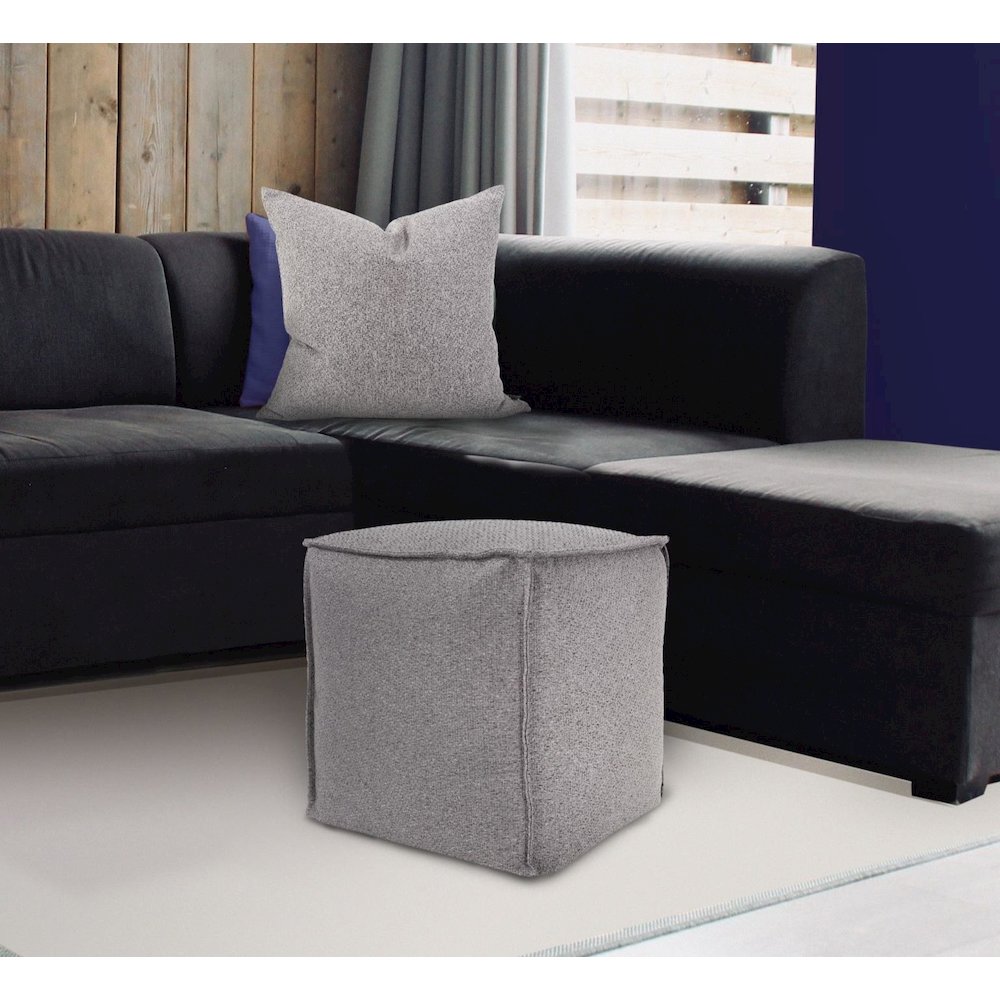 Square Pouf Panama Stone. Picture 2