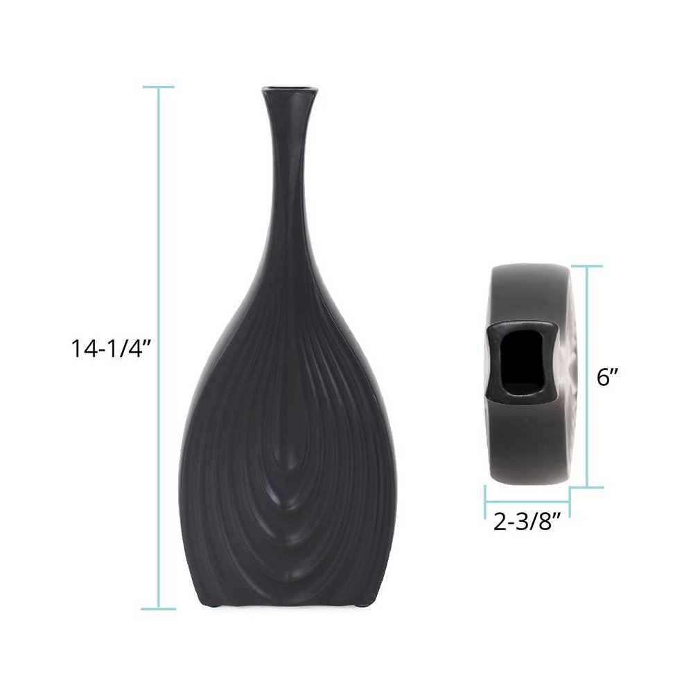 Black Onion Tapered Short Vase. Picture 9