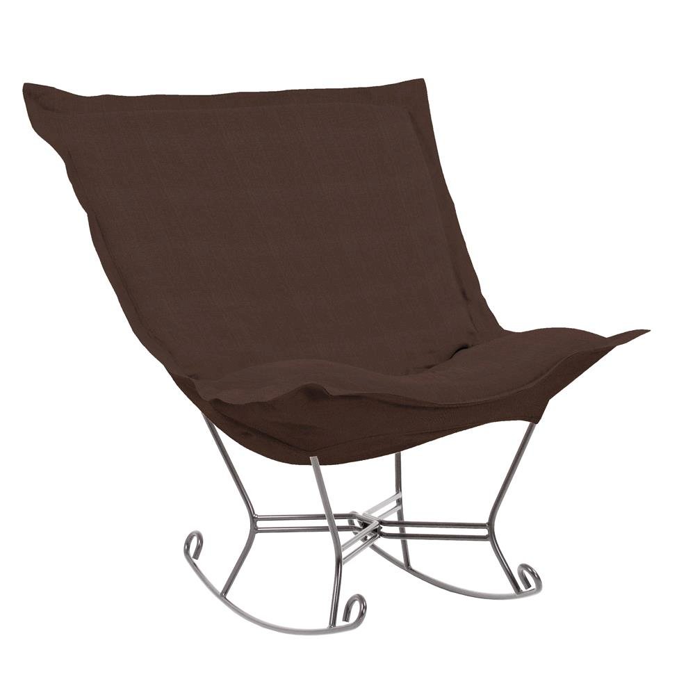 Scroll Puff Rocker Sterling Chocolate Titanium Frame. Picture 1