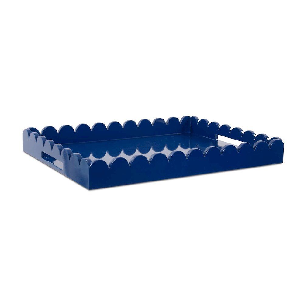 Rectangular Scalloped Riviera Tray - Blue. Picture 2