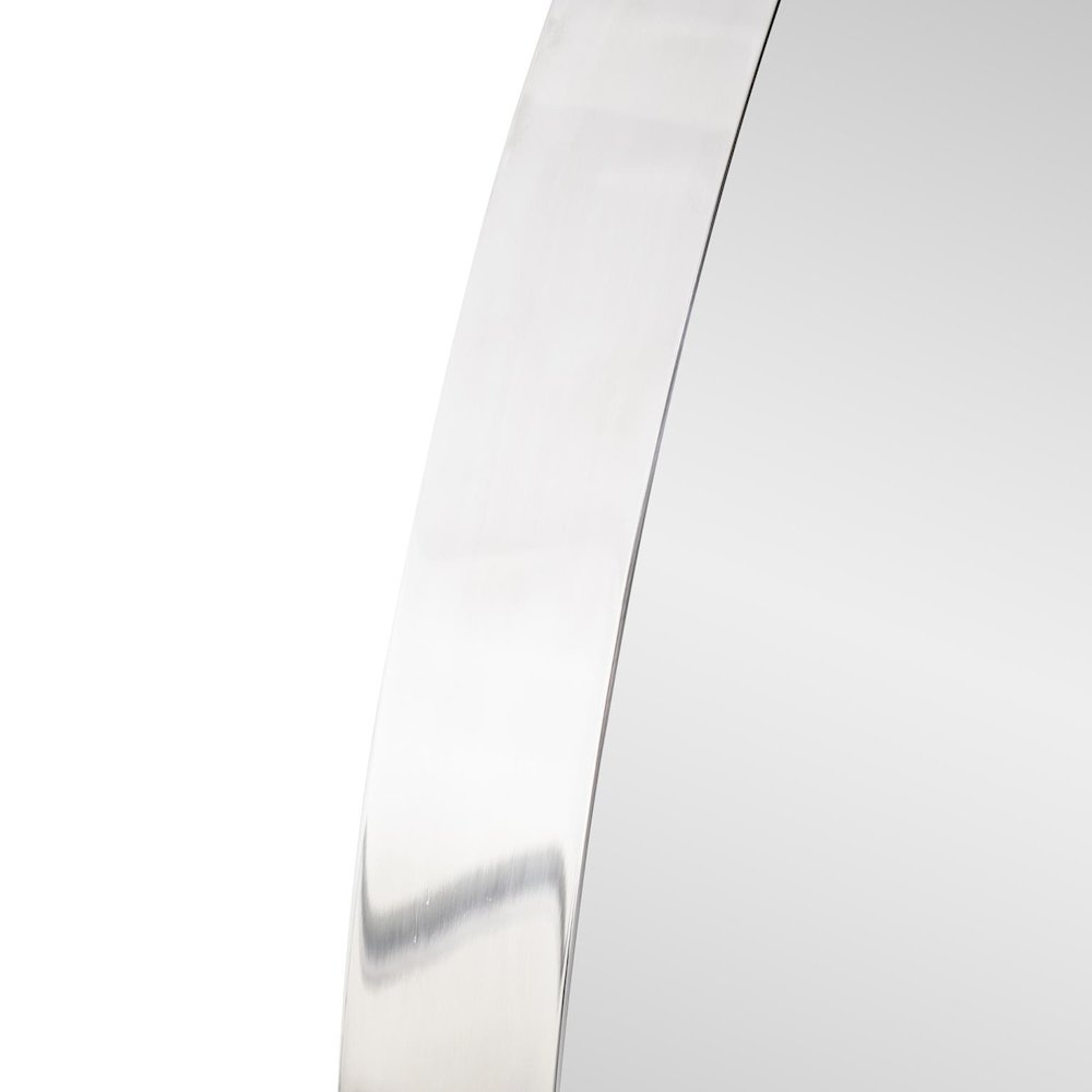 Steele Polished Silver Round Mirror. Picture 6